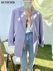Casual Loose Lapel Ladies Suit Jackets Full Sleeve Single-breasted Solid Female Blazer Tops Spring Women Outwear