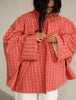 Chic checkered Stand Up Collar Windbreaker Women Casual Long Sleeve Single Breasted Loose Coat Spring Lady Daily Jacket