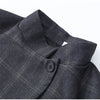 Women Irregular Plaid Blazer Jacket Stand Collar Full Sleeve Split Loose Short Coat Female Daily Commute Outerwear