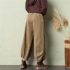 Corduroy Lantern Wide-Leg Pants Women High Waist Trousers Autumn Corduroy Loose Pocket Khaki Black Pants Female