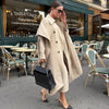Women's Cape Trench Coat Vintage Double-breasted Long Sleeve Lapel Loose Fit Oversized Overcoat Street Autumn Irregular Jacket