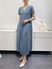 Bud Elegant Dresses for Women Autumn Pleated Casual Solid Color Party Formal Occasion Dresses
