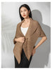 Pleated Spring Women's Cardigan Short Coat Chic Outerwear Unique Design Laeple Half Sleeve Jackets