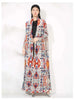Niche Printed Windbreaker Women's Loose Oversized Long Sleeved Pleated Trench Cardigan Long Coat 2DB2481