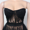 Women Mesh See Though Lace Patchwork Cascading Ruffles High Side Split Bodycon Maxi Dress Sexy Night Party Long Dresses