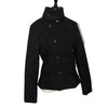 Women's Minimalist Retro Stand up Collar Thick Coat, Asymmetrical Button Decoration, Slim Fit Long Sleeved Top, Winter
