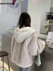 Spring Winter Hairy Shaggy Soft Thick Warm Faux Fur Coat Women with Hood Fluffy Jacket Fake 2 Piece Clothes