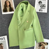 Spring Autumn Long Sleeve Female Blazer Double Button Jacket Ladies Business Work Wear Formal Coat Women Outerwea