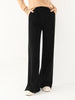 Women Wool Wide Leg Trousers Elastic Waist Side Slit Woman Wool Pants Autumn Winter 100% Merino Wool Knitted Soft Warm Trousers