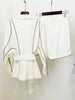 High Street Designer Runway Suit Set Women's Batwing Sleeve Diamonds Rhinestone Beaded Belted Blazer Shorts Set 2pcs