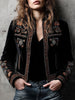 Floral Printed Stand Collar Jacket for Women's Autumn American Retro Cardigans Short Outerwear Chic Ethnic Casual Elegant Jacket