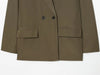 Women's Blazer Office Lady Long Sleeve Double-breasted Mid-length Casual Suit Coat Elegant Simple Stylish Outerwear