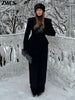 Elegant Waist Cinching Woolen Coats Autumn Winter Lady Single-breasted Lapel Long Overcoat Women's High Street Outwear