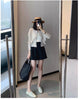 Style High‑Quality Women Pleated Blazer, Lapel Single Button Short Long‑Sleeve Coat, Casual Elegant Outerwear