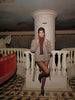 Elegant Plaid Stand Collar Jacket Shorts Set Women Full Sleeve Belted Buttons Blazer Suit Lady Commute Street Outfits