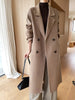 Notch Lapel Wool Coat Drop-Shoulder Women 100% Wool Loose Overcoat Double-Layers Autumn Winter Long Jacket Thick Trench Coat #24
