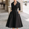 Women's Dress V-neck Waist-hugging Makes You Look Slim And Elegant Long Sleeves Maxi Prom Dresses For Women