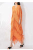 High End Pleated Maxi Dress Women V Neck Batwing Sleeves Stitching Color Tassel Elegant Dresses Ladies Clothes 2DA1641