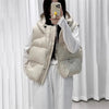 Autumn Winter Soft Puffs Cotton Vest Jacket Women Loose Thicken Warm Hooded Waistcoat Coat Female Casual Ladies Tops