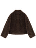 Women's Winter Brown Faux Lambswool Cropped Coat Warm Vintage Commuting Chic Girls Temperament