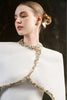 High Street Designer Vestido Women's Diamonds Beaded Cape Sleeve Floor Length Maxi Long Dress