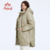 Women's Winter Jacket Plus Size Women Parka Long Down Jackets Hooded Diamond Quilted Coat Female Clothing Split Hem