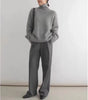 Autumn and Winter Thick Cashmere Sweater Women High Neck Pullover Sweater Warm Loose Knitted Base Sweater Jacket Tops