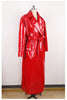 Spring Autumn Long Waterproof Shiny Reflective Black Patent Leather Cocoon Coat Women Sashes Designer Clothes