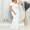 Women Off Shoulder Big Bow Skew Neck Mermaid Maxi Dress Female Evening Birthday Sexy Night Party Club Long Dresses