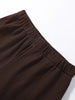 Women's Trousers Sets V-neck Crinkle Wave Texture Lace Up Tops High Waist Straight Trousers Street Office Lady Partywear