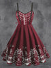 Plus Size Gothic Graphic Print Dress Women Soft Comfort Loose Casual Dark Punk Dress