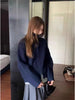 Grey double zipper turtleneck knitted cashmere cardigan women's autumn and winter thickened 100% pure wool with sweater coat