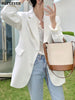 Casual Loose Lapel Ladies Suit Jackets Full Sleeve Single-breasted Solid Female Blazer Tops Spring Women Outwear