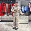 Drawstring Women's Winter Padded Jacket Pant Suits Hooded Full Sleeve Warm Jackets Pants Thicken Casual Lady Outfit