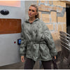 Quilted Round Neck Solid Puffer Coat Zip-Up Oversized Winter Women Padded Jacket Versatile Casual Lady Cotton-Padded Coat