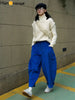 Autumn Winter Lazy Arc Corduroy Wide Leg Pants Women Elastic Waist Loose Casual Comfortable Trousers Female