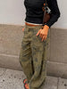 Printed Curved Wide Leg Denim Jeans High Waist Seam Detail Casual Women All-match Long Pants Autumn Chic Outfits
