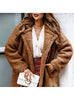 Autumn and Winter Women's Sweaters Coats Long-sleeved Collared Women's Fleece Top Clothing