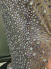 Sexy Sparkly Silver Rhinestone See Through Mesh Long Dress Women Evening Birthday Party Bar Stage Show Costume
