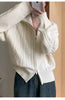 100%cashmere cardigan for women high neck loose and soft sweater for autumn and winter wool knitted sweater thickened coat