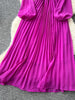 Spring Autumn Elegant Dress for Women French Mushroom Edge Crimping Loose Chiffon Long Sleeve Long Dress C141