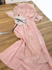 Chinese Style Pink Bamboo Jacquard Qipao Party Dress for Women Elegant Mandarin Collar Maxi Dress with Tassel Decor