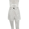 Polka Dot Print Shorts 2 Piece Sets For Women Long Sleeve Patchwork Contrast Jacket Coat And Casual Commute Shorts Suits
