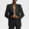 Blazer Women's Shawl Collar Solid Color Long Sleeves Single Button Suit Jackets Tide 7AB8499