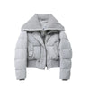 Autumn Winter Women Fake Two Pieces Padded Jacket Turn-down Collar Crop Down Jacket Korean Thick Parkas Outwears Designer