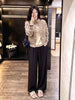 Pleated Jacket Plisse Womens Fall 3D Pleated Color-Block Print Coating Casual Loose Fitting Commuter Long Sleeve