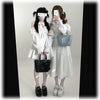 Original Japanese Lace Off-Shoulder Long Sleeve Dress Sweet Girl Kawaii Bowknot Women's Elegant Lolita Short Dresses