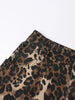 Leopard Ripped Wide Leg Jeans For Women High Waist Patchwork Button Loose Denim Pant Female Clothing