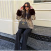 Women's Fur Patchwork Leather Jackets Furry Collar Slim Buttons Full Sleeve Female Coat Autumn Lady Street Outerwear
