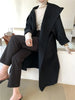 Mid-Length Autumn and Winter Hooded Double Sided Cotton Cashmere Coat Female 100% Wool Loose Thick Woolen Coat